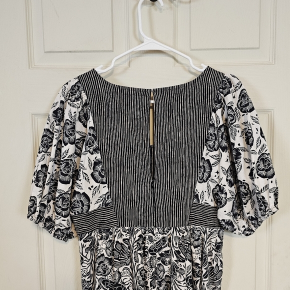 Bloomingprint Anthropologie Floral Adrienne Puff Sleeved Flounced Midi Dress - Picture 5 of 13
